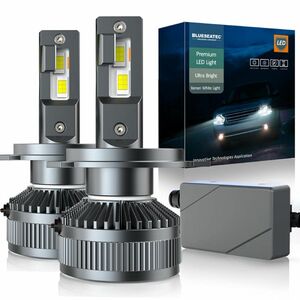 BLUESEATEC h4 led ヘッドライト 爆光 hi/lo切替 h4 led 車検対応 防水 長寿命 (2個入り)