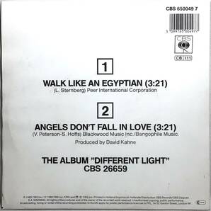 【蘭7】BANGLES バングルス / WALK LIKE AN EGYPTIAN / ANGELS DON'T FALL IN LOVE 1986 オランダ盤 7インチシングルレコード EP 45 試聴済の画像2