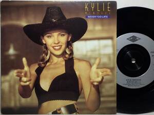 【英仏7】 KYLIE MINOGUE / NEVER TOO LATE / KYLIE'S SMILEY MIX ( メドレー TURN IT INTO LOVE ) 89 フランス製 UK盤 7インチ EP 45 WINK