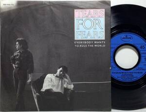 【蘭7】TEARS FOR FEARS ティアーズフォーフィアーズ EVERYBODY WANTS TO RULE THE WORLD (NAS 元ネタ) オランダ盤 7インチレコード EP 45