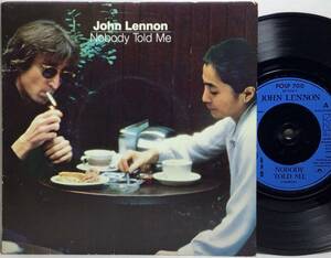 【英7】 JOHN LENNON ジョン・レノン / NOBODY TOLD ME / ARUN 刻印 1984 UK盤 7インチシングルレコード EP 45 試聴済