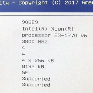 ■○ HITACHI GUF111BN-1TNADN0 Xeon E3-1270 V6 3800MHz/メモリ 16GB/HDD 600GB×4 SAS 2.5/OS無し BIOS確認の画像4