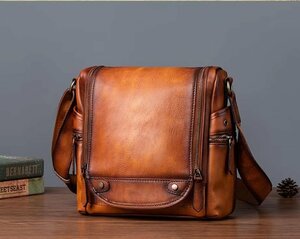  новый товар * натуральная кожа сумка на плечо мужской античный наклонный .. сумка сумка "почтальонка" многофункциональный гладкая кожа натуральная кожа вертикальный iPad место хранения 