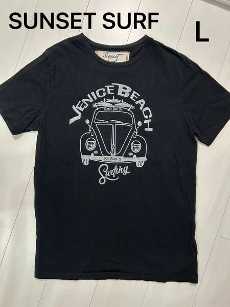 サンセットサーフ SUNSET SURF メンズ Tシャツ L ブラック Made in USA