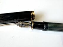 高級 PELIKAN ペリカン 万年筆 SOUVERAN スーベレーン M800 ペン先 18C-750 M 中字 緑縞 グリーン_画像6