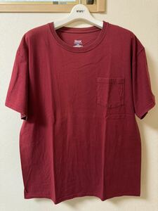 ヘインズ HANES ポケット Tシャツ サイズL 半袖 BEEFY ビーフィー バーガン