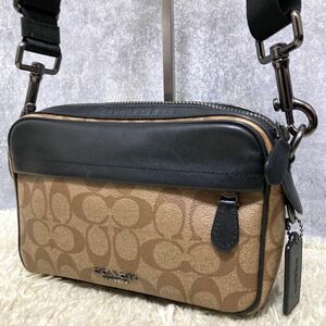 【極美品】COACH コーチ グラハム カメラバッグ レザー PVC ベージュ ショルダーバッグ 2way ハンド シグネチャー