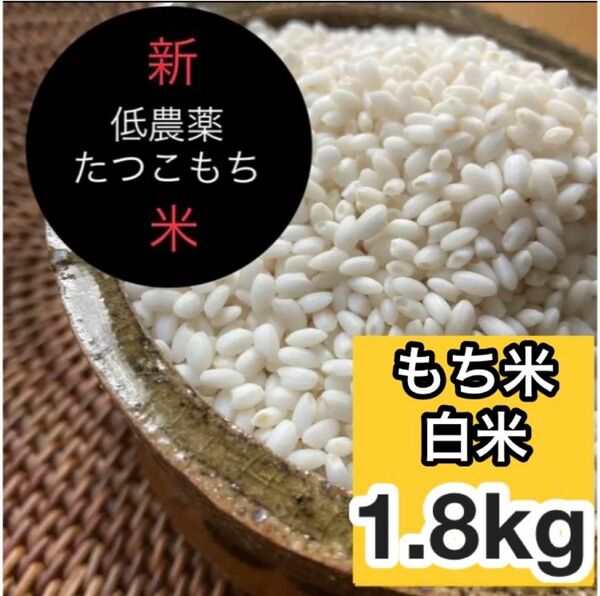 新米R5産◎低農薬 【たつこもち】もち米白米1.8kg