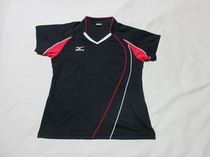 O-482*MIZUNO( Mizuno )72JA4301! black x red x white / short sleeves shirt (L)*