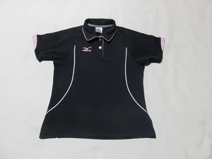 O-607*MIZUNO( Mizuno )A75HW-226! black color / polo-shirt with short sleeves (M)*