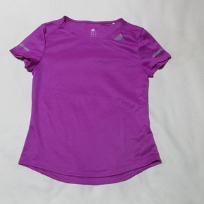 O-694★アディダス・Climalite♪紫色/ランニング/半袖シャツ(M)★の画像1