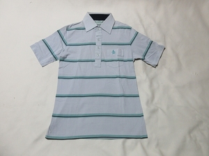 O-825*MUNSINGWEAR( Munsingwear )! gray / border / polo-shirt with short sleeves (2)*