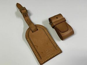 1円～★ルイヴィトン ネームタグ ポワニエ★2個セット★送料無★LOUISVUITTON ヌメ革 