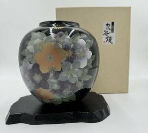 n421TO 【1円スタート！】九谷焼 花瓶 花器 花生 陶磁 フラワーベース 花 美術 アンティーク 装飾 焼物 伝統工芸 置物