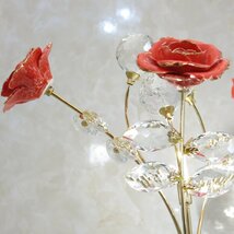 【LED付き！】可愛い デザイン led 卓上照明 クリスタル 薔薇モチーフ LED 卓上ライト 卓上スタンド テーブルライト おしゃれ 安い_画像6