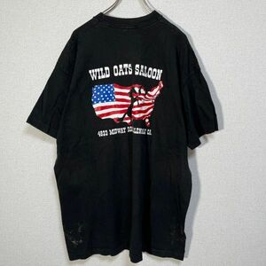 フルーツオブザルーム　USA製90ｓ　半袖Tシャツ アニマル　ウマ黒ビンテージＧ 古着　入手困難　激レア　人気　90年代　ビッグサイズ