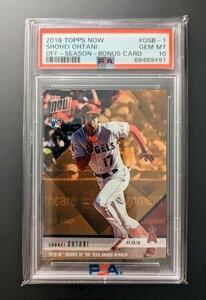 PSA10 Topps Now 2018 大谷翔平 Shohei Ohtani 新人王記念 ボーナスカード RC