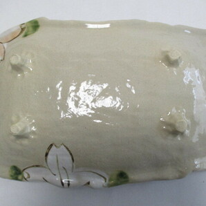 和陶器 織部 手描き桜 角大皿 31ｃｍ 大きなサイズ 大皿 盛り皿の画像5