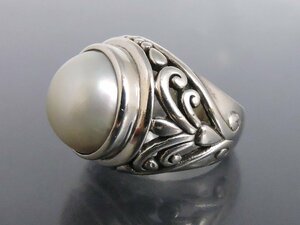  pearl mabe pearl silver 925 ring ring ...ala Beth k design 13.5 number 