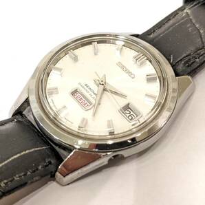 【11269】★稼動品★ SEIKO セイコー 6206-8130 SEIKOMATIC AT 自動巻 26石 メンズ 腕時計 シルバー文字盤 革ベルト社外＆部品取れの画像3