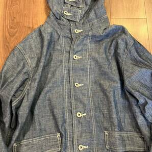 新品未使用 POST OVERALLS ポストオーバーオールズ NAVY Parka 3-R 11 : chambray indigo サイズ Mの画像4