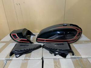 GS400 exterior set gold red E2la in-tank tail cowl Alf .n/ after market GT380 GS400E GS400L BEET exterior side cover black 