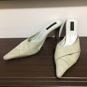 # COBRA Cobra made in Japan tender leather original leather ... leather eggshell white white beige pumps heel mules sandals 23.0cm M size 36