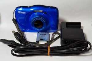 【防水/耐落下/防じん】 デジカメ Nikon COOLPIX S33 ブルー