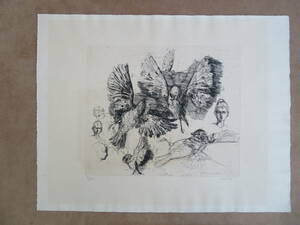 [10] small . good flat copperplate engraving etching 1964 year limitation 60 part autograph autograph genuine work guarantee Japan fine art house ream .JAA woodcut collection 