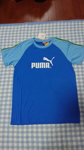 ♪137☆未使用・保管品☆PUMA☆COTTON　半袖Tシャツ　ブルー160