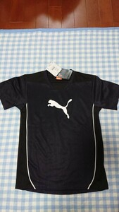 ♪137☆未使用・保管品☆PUMA☆プラクティスシャツ　半袖Tシャツ　黒切替140①