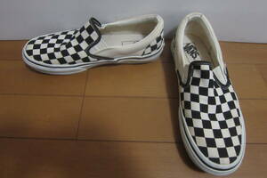 VANS バンズ V98 300415-0001 スニーカー スリッポン 23.5㎝ 白×黒 チェッカー柄 O2404A