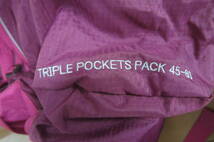 mont-bell モンベル TRIPLE POCKETS PACK 45-60 大型リュックサック バッグパック 遠足 林間学校 修学旅行 紫系 O2404A_画像4