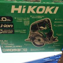 未使用・HiKOKI(ハイコーキ) 14.4V コードレス丸のこ 充電式 6.0Ahリチウムイオン電池、急速充電器、ケース付 刃径125mm C14DBL(LYPK)_画像2