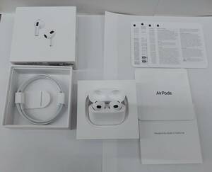 Apple アップル AirPods エアポッズ 第3世代 MME73J/A A2565 A2564 A2566 動作確認済 箱、ケーブル、冊子付 7066