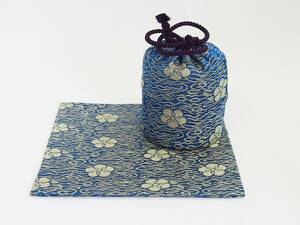 茶道具　仕覆　和巾　古帛紗付　織部緞子　名物裂写　正絹　新品