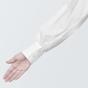無印良品 シワになりにくい ブロード スタンドカラー 長袖 ブラウス 白 M / ホワイト シンプル シャツ の画像5