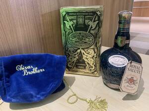 【未開栓|古酒】ROYALSALUTE　ロイヤルサルート21年　青色陶器　スコッチ　ウイスキー　700ml　40％　約1303ｇ　巾着付き★彡