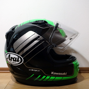 アライ ヘルメット Lサイズ(59-60) Arai Helmet Kawasaki 限定 ラパイド-IR Rapide-IR 黒 緑 シルバーの画像1