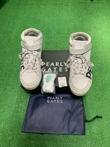 ★正規★PEARLY GATES/パーリーゲイツ★PG SMILE★ニコ★メンズ★レア★ロゴ入り ハイカットゴルフシューズ　USED 26.0