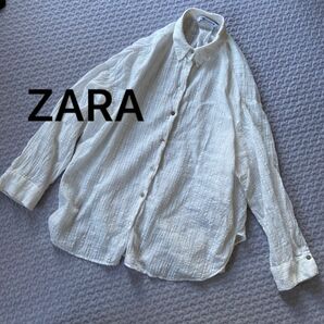 ZARA ザラ　 長袖シャツ　シアーシャツ　韓国　 シャツ　オーバーサイズ　羽織り　ゆったり　体型カバー