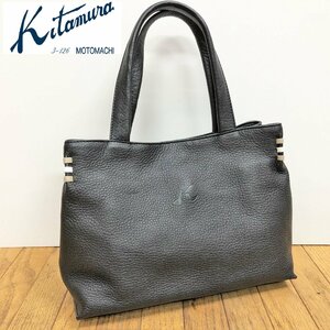 キタムラ/トートバッグ/カーフ/レザー/ブラック/シンプルデザイン/ビジネスにも/レディース/普段使いにも/kロゴ/カバン