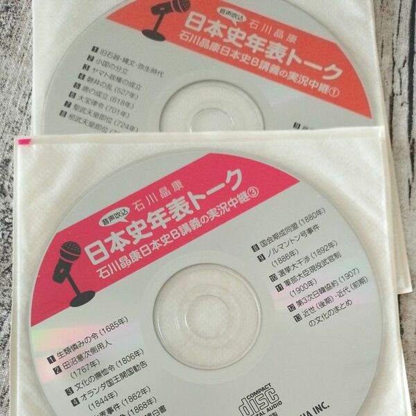 石川晶康　日本史B講義の実況中継①③　CDのみ