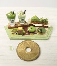 抹茶の和カフェドリンク&スイーツセット ミニチュアフード ドールハウス 食品サンプル ハンドメイド_画像7