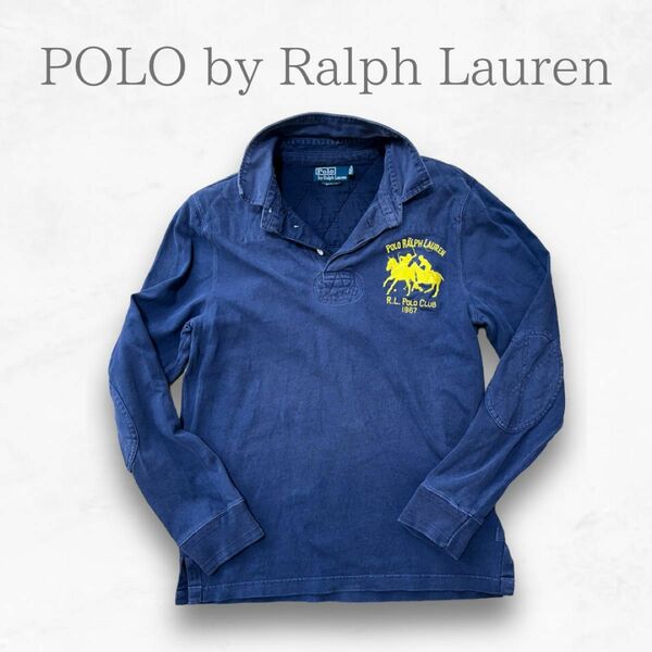 POLO by Ralph Lauren ポロバイ　ラルフローレン　ポロシャツ　長袖　スウェット　ネイビー　ヴィンテージ　古着