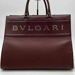 【未使用】RFID搭載 ブルガリ BVLGARI メンズ ロゴトート デカロゴ トート ハンドバッグ ビジネスバッグ レザー 本革 A4 大容量 現行品の画像2