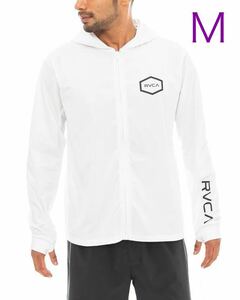 サイズＭ　白RVCA ラッシュガードVENT LS SURF HOODIE