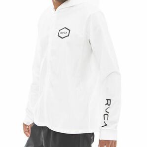 サイズＭ 白RVCA ラッシュガードVENT LS SURF HOODIEの画像3