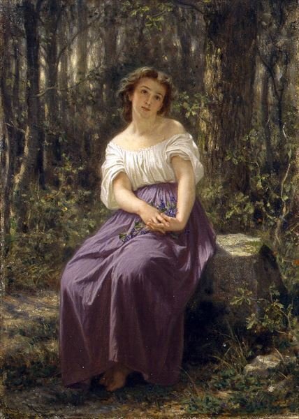 Oil painting reproduction Merle_Girl in the Forest MA2583 Eurasia Art, Painting, Oil painting, Portraits