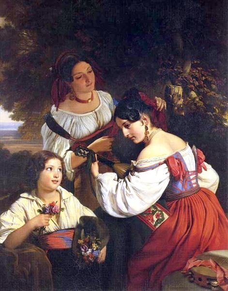 Reproduction oil painting Winterhalter_Italian style genre painting MA2846 Eurasian art, painting, oil painting, portrait